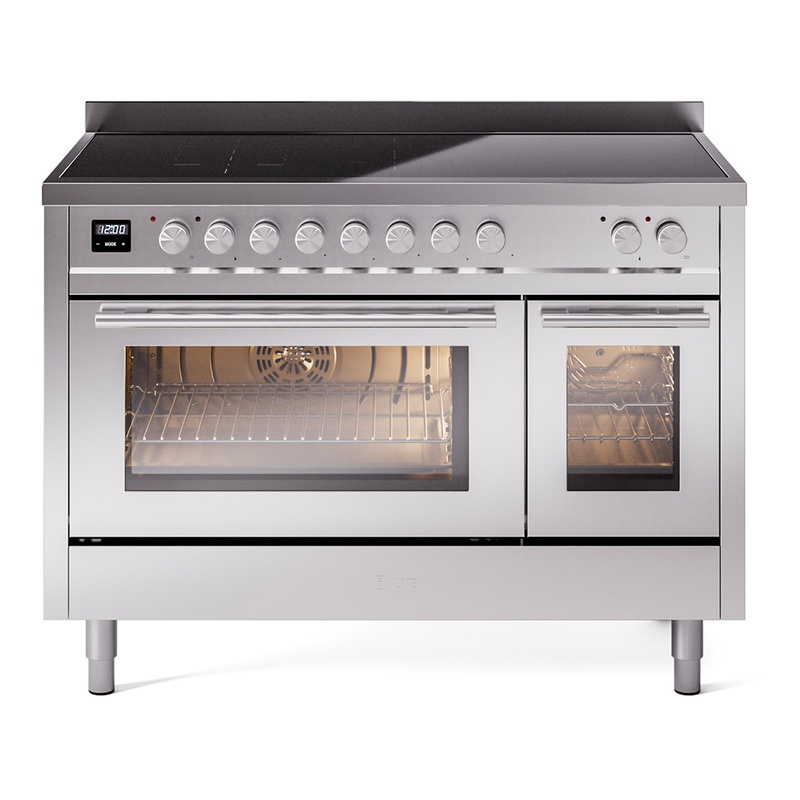 ILVE UPI486WMPSS Professional Plus II 48" Induction Range  (Triple Glass Door, Stainless Steel)