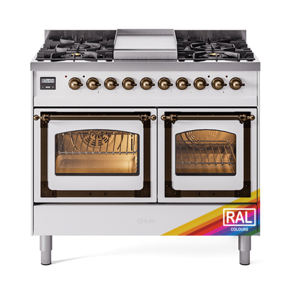 ILVE UND40FNMPRABLP Nostalgie II Noblesse 40" Dual Fuel Range (Liquid Propane, Triple Glass Door, RAL, Burnished)