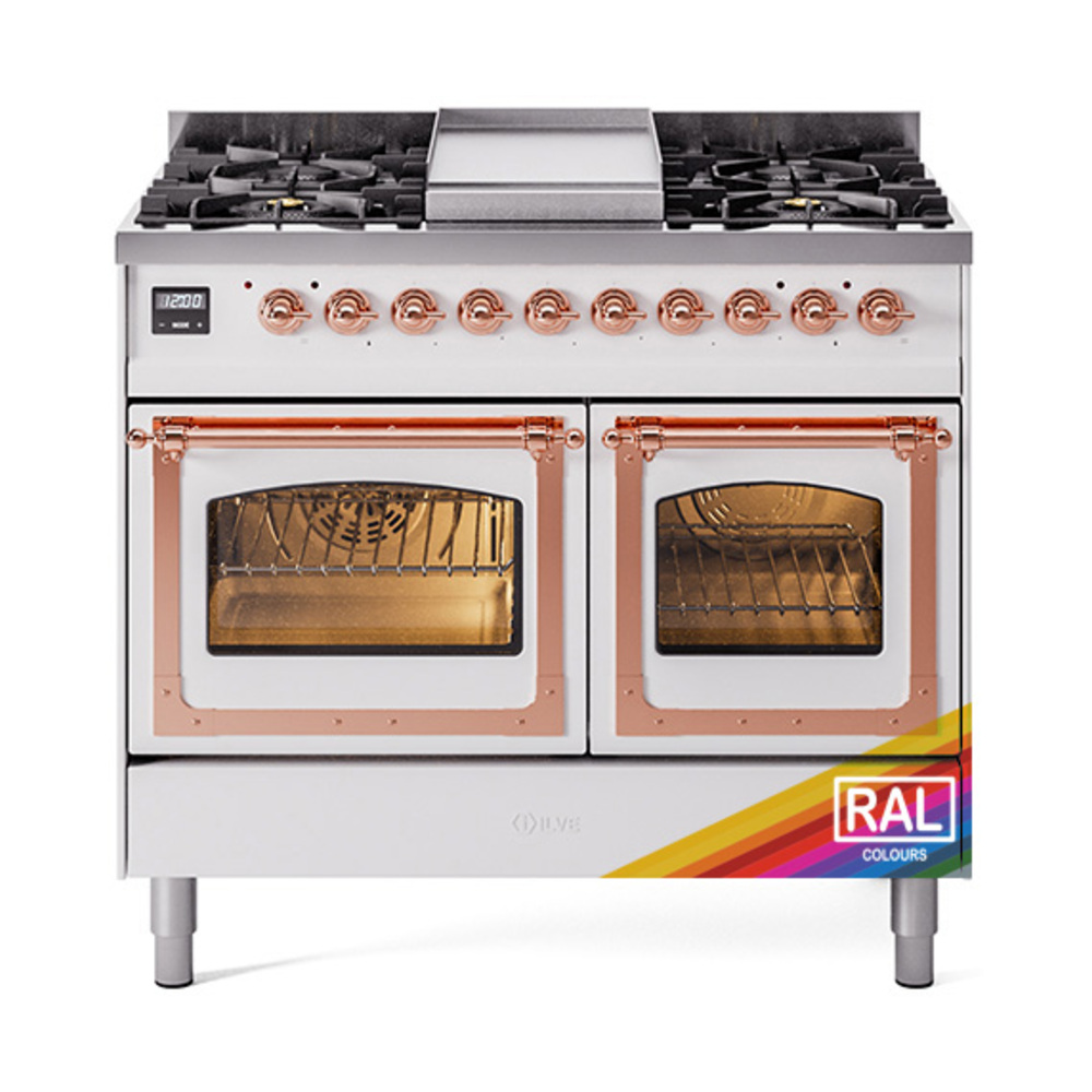 ILVE UND40FNMPRAPLP Nostalgie II Noblesse 40" Dual Fuel Range (Liquid Propane, Triple Glass Door, RAL, Copper)