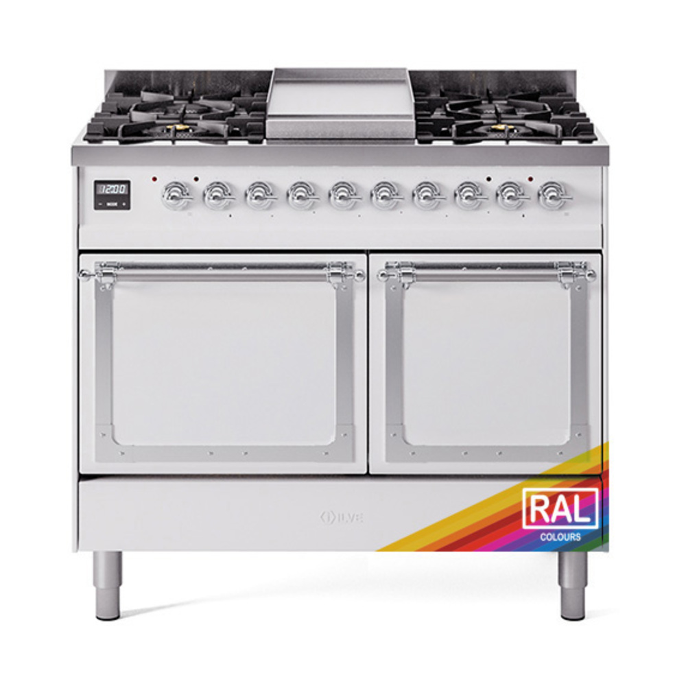 ILVE UND40FQNMPRACLP Nostalgie II Noblesse 40" Dual Fuel Range (Liquid Propane, Solid Door, RAL, Chrome)