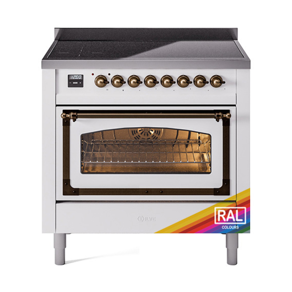 ILVE UNI366NMPRAB Nostalgie II Noblesse 36" Induction Range   (Triple Glass Door, RAL, Bronze)