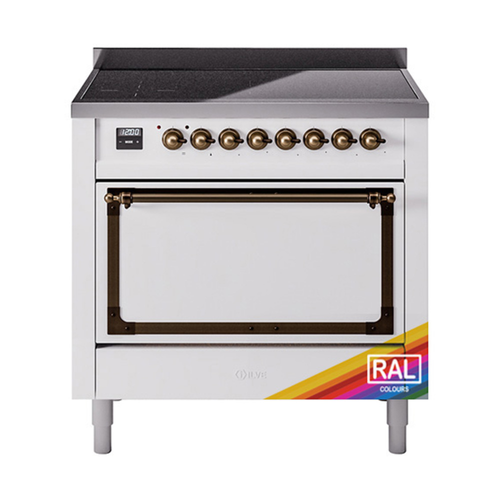 ILVE UNI366QNMPRAB Nostalgie II Noblesse 36" Induction Range   (Solid Door, RAL, Bronze)