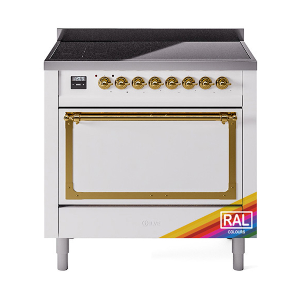 ILVE UNI366QNMPRAG Nostalgie II Noblesse 36" Induction Range   (Solid Door, RAL, Brass)