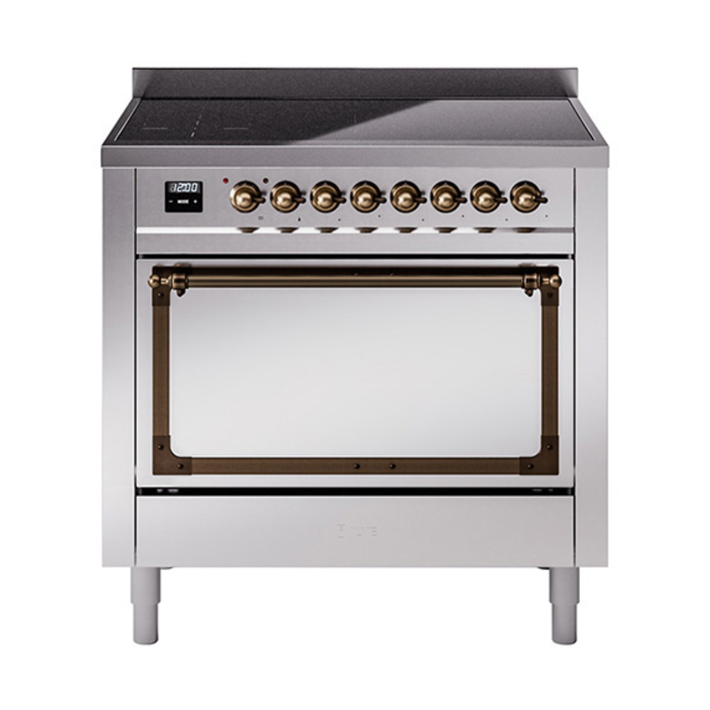 ILVE UNI366QNMPSSB Nostalgie II Noblesse 36" Induction Range   (Solid Door, Stainless Steel, Bronze)