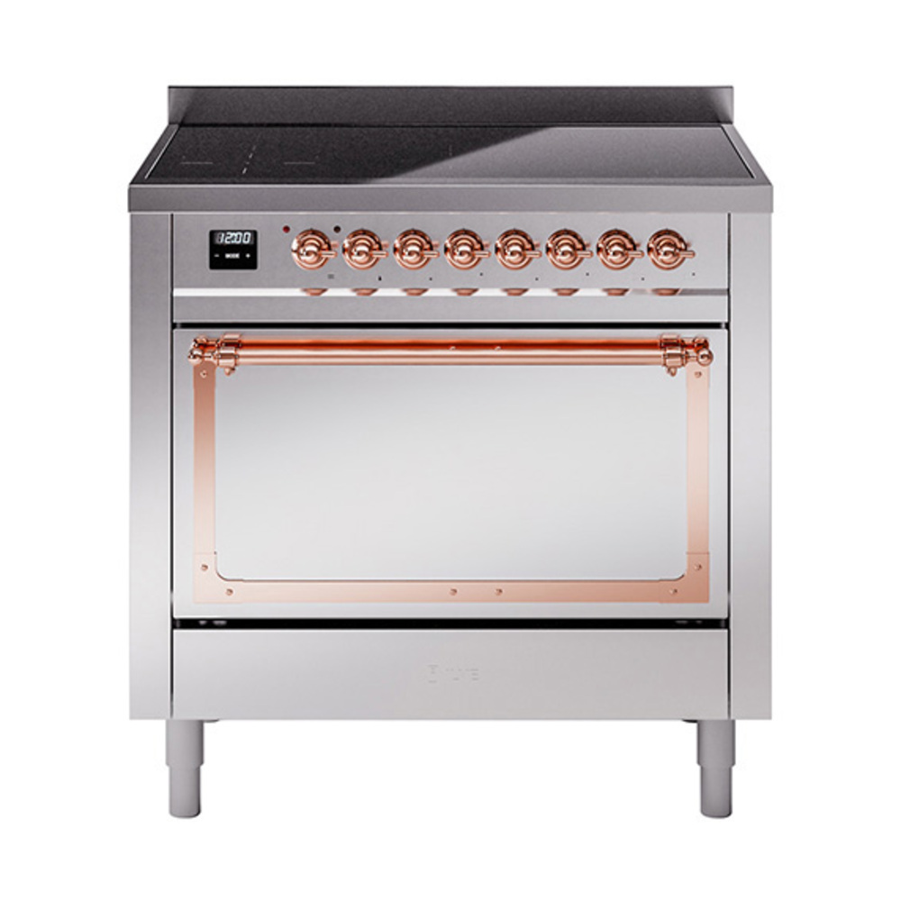 ILVE UNI366QNMPSSP Nostalgie II Noblesse 36" Induction Range   (Solid Door, Stainless Steel, Copper)