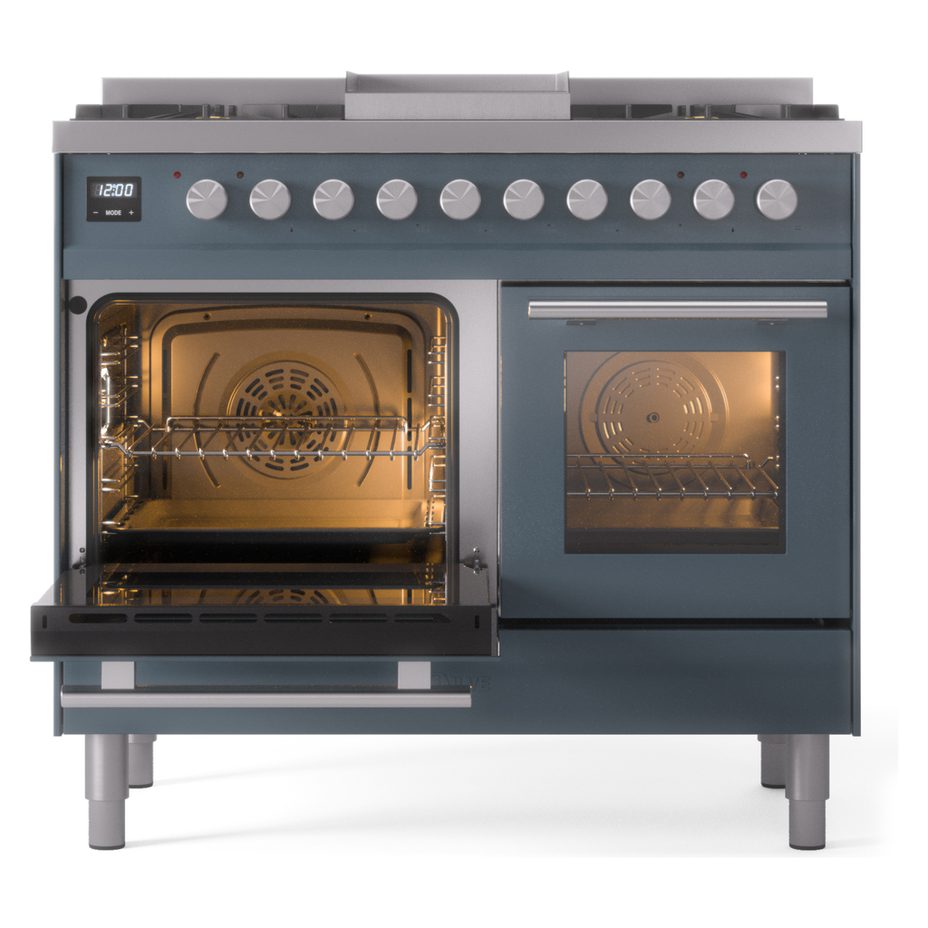 ILVE UPD40FWMPBGLP Professional Plus II 40" Dual Fuel Range, main oven door opened