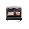 ILVE UPD40FWMPBKLP Professional Plus II 40" Dual Fuel Range, drawer opened