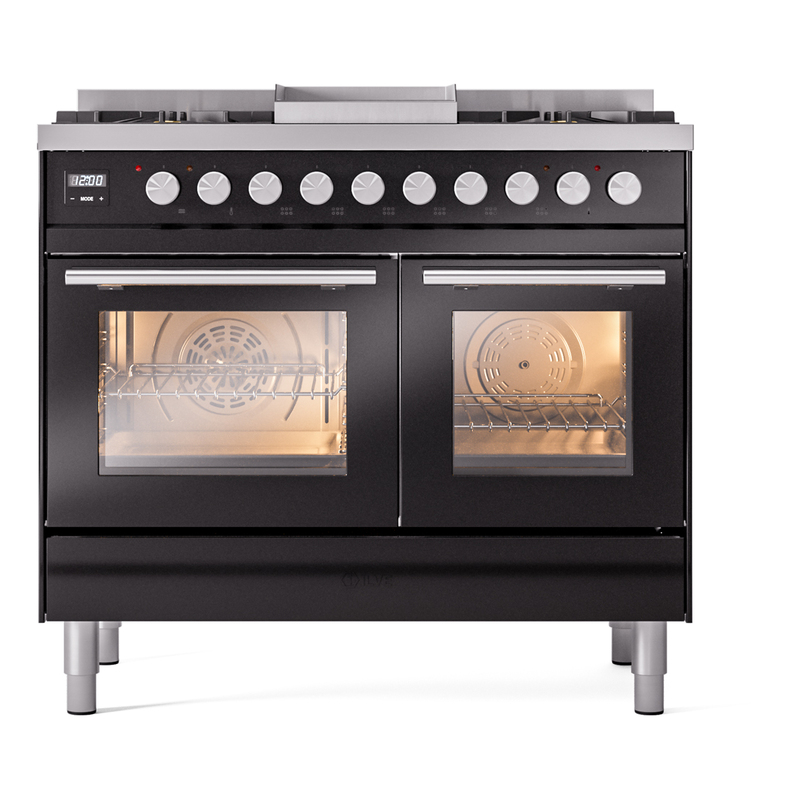 ILVE UPD40FWMPBK Professional Plus II 40" Dual Fuel Range, front view