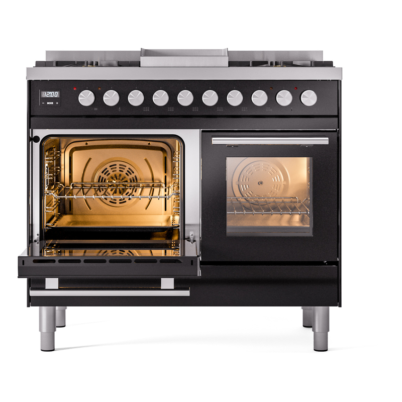 ILVE UPD40FWMPBK Professional Plus II 40" Dual Fuel Range, main oven door opened