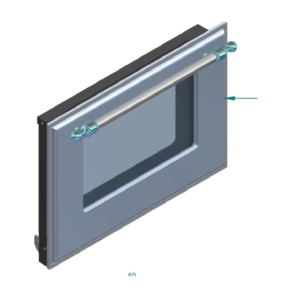 ILVE Parts EG9622012001008 Complete Triple Glass Door Kit for UOV 60 E3 Ovens (Matte Graphite, Chrome Trim)