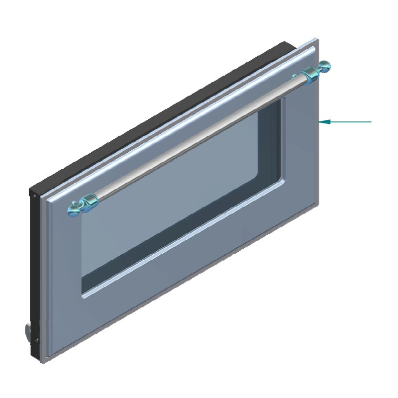 ILVE Parts EG9624014000108 Complete Triple Glass Door Kit for 48" Range, UOV 80 E3 (Antique White, Chrome Trim)