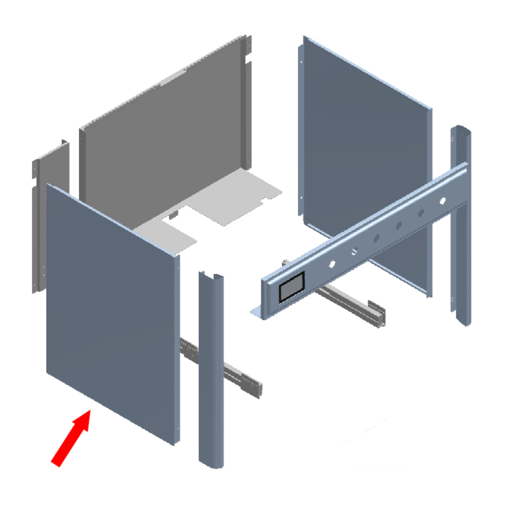 ILVE Parts ES4044007080008 Side Panel for Left Side, Stainless Steel