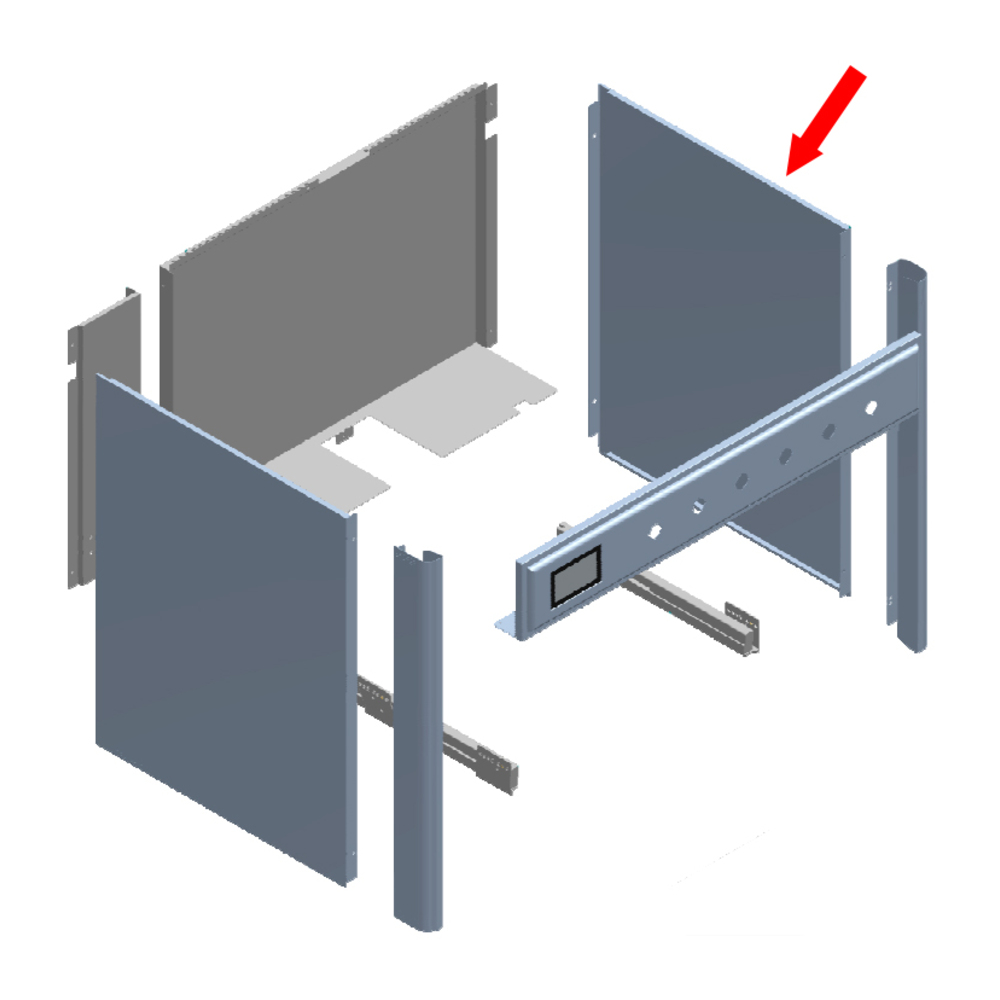 ILVE Parts ES4044008080008 Side Panel for Right Side, Stainless Steel