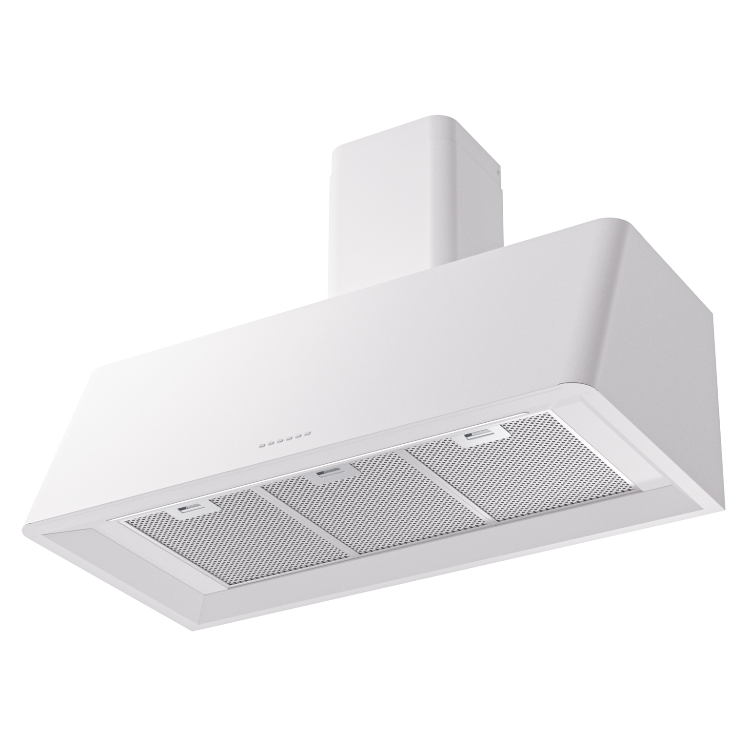 ILVE UAG40WH Nostalgie II 40 inch Wall Mount Range Hood with 600 CFM, 3 Speed + Intensive, Front LED Light Bar (White) 3 ILVE UAG40WH Nostalgie 40" Range Hood, bottom angled view