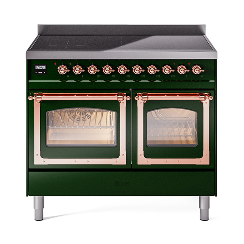 ILVE UNDI406NMPEGP Nostalgie II Noblesse 40" Induction Range  (Triple Glass Door, Emerald Green, Copper)