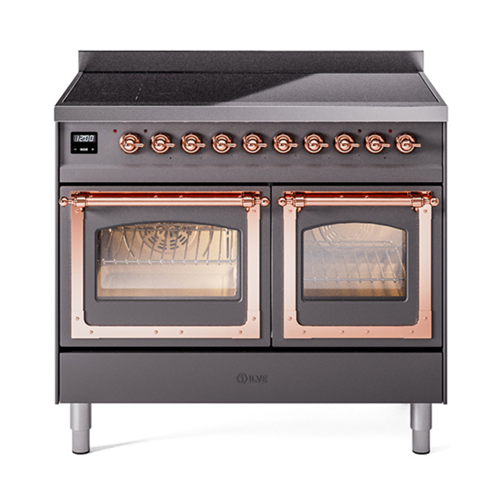 ILVE UNDI406NMPMGP Nostalgie II Noblesse 40" Induction Range  (Triple Glass Door, Graphite Matte, Copper)