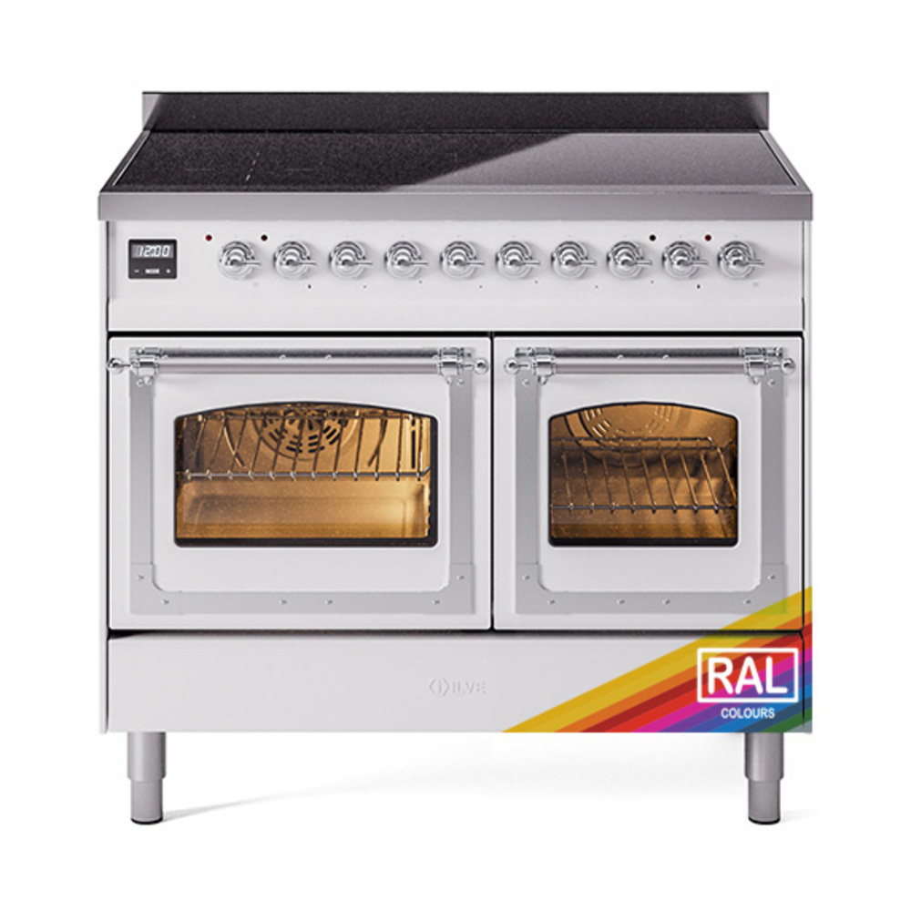 ILVE UNDI406NMPRAC Nostalgie II Noblesse 40" Induction Range  (Triple Glass Door, RAL, Chrome)