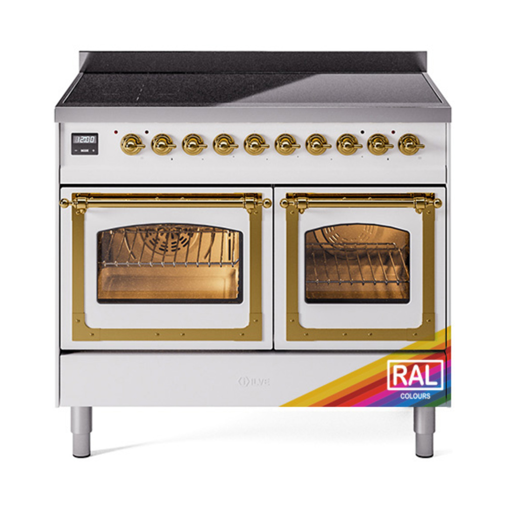 ILVE UNDI406NMPRAG Nostalgie II Noblesse 40" Induction Range  (Triple Glass Door, RAL, Brass)