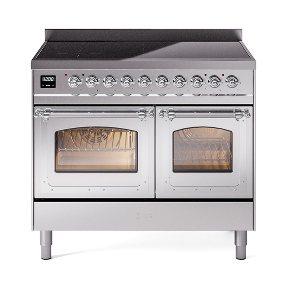 ILVE UNDI406NMPSSC Nostalgie II Noblesse 40" Induction Range  (Triple Glass Door, Stainless Steel, Chrome)