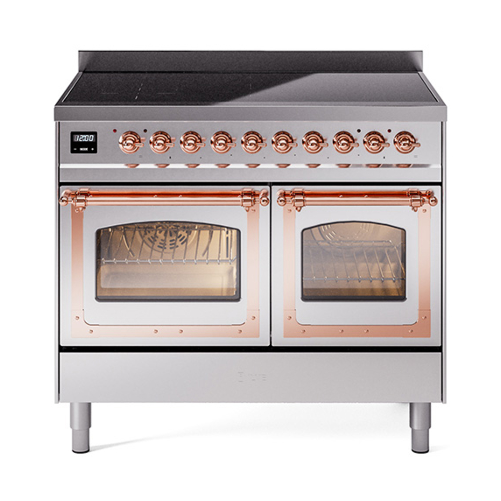 ILVE UNDI406NMPSSP Nostalgie II Noblesse 40" Induction Range  (Triple Glass Door, Stainless Steel, Copper)