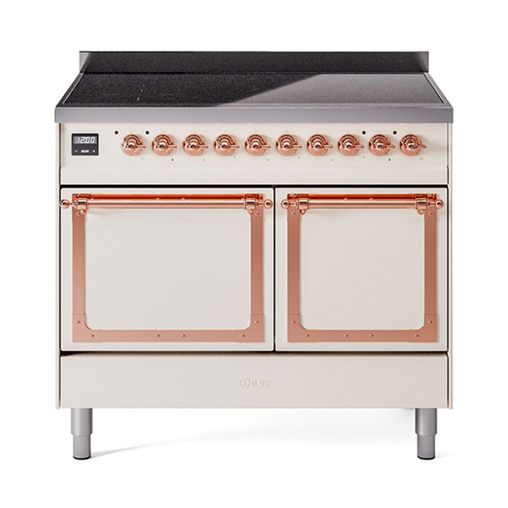 ILVE UNDI406QNMPAWP Nostalgie II Noblesse 40" Induction Range  (Solid Door, Antique White, Copper)