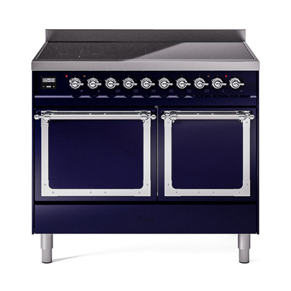 ILVE UNDI406QNMPMBC Nostalgie II Noblesse 40" Induction Range  (Solid Door, Midnight Blue, Chrome)