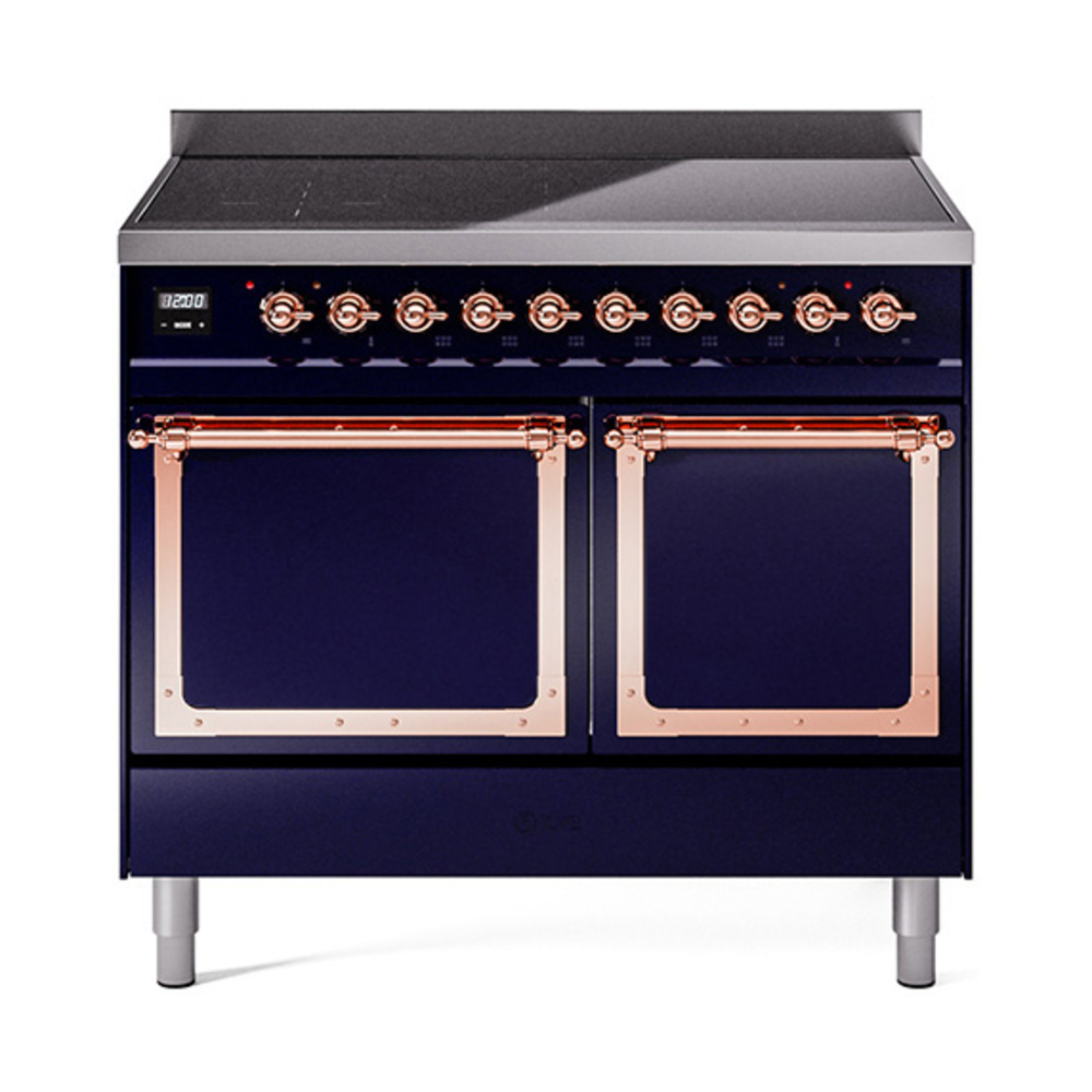 ILVE UNDI406QNMPMBP Nostalgie II Noblesse 40" Induction Range  (Solid Door, Midnight Blue, Copper)