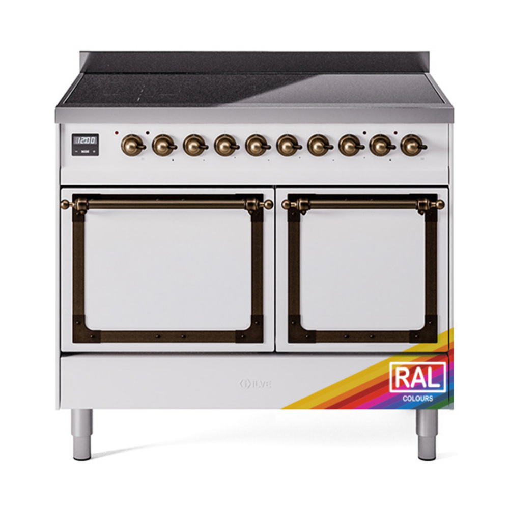 ILVE UNDI406QNMPRAB Nostalgie II Noblesse 40" Induction Range  (Solid Door, RAL, Burnished)