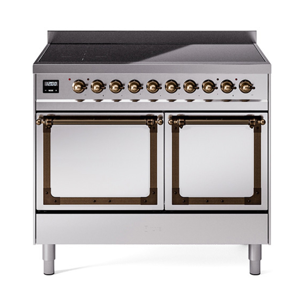 ILVE UNDI406QNMPSSB Nostalgie II Noblesse 40" Induction Range  (Solid Door, Stainless Steel, Burnished)