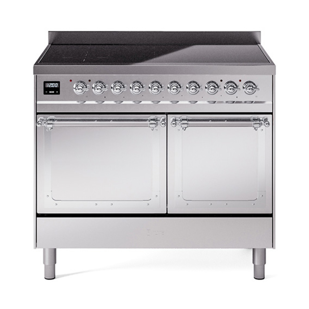 ILVE UNDI406QNMPSSC Nostalgie II Noblesse 40" Induction Range  (Solid Door, Stainless Steel, Chrome)