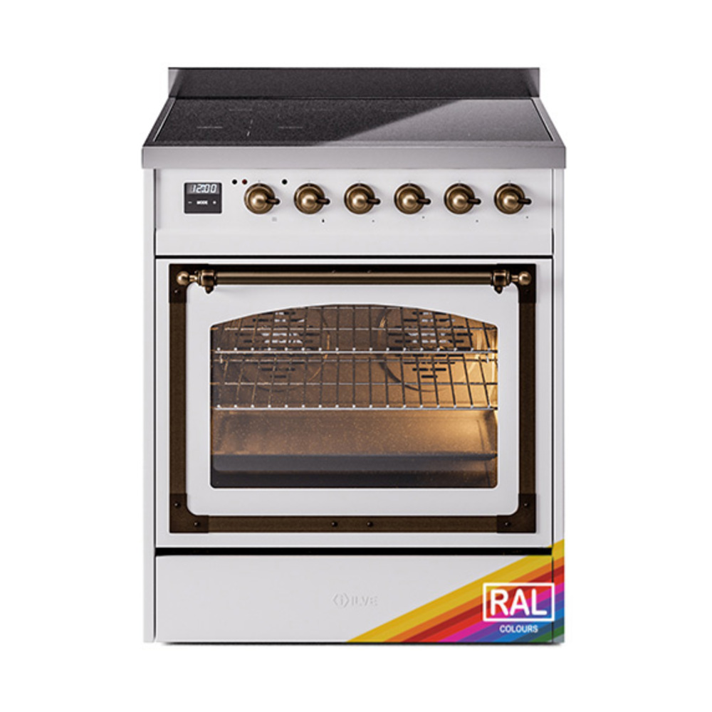 ILVE UNI304NMPRAB Nostalgie II Noblesse 30" Induction Range (Triple Glass Door, RAL, Bronze)