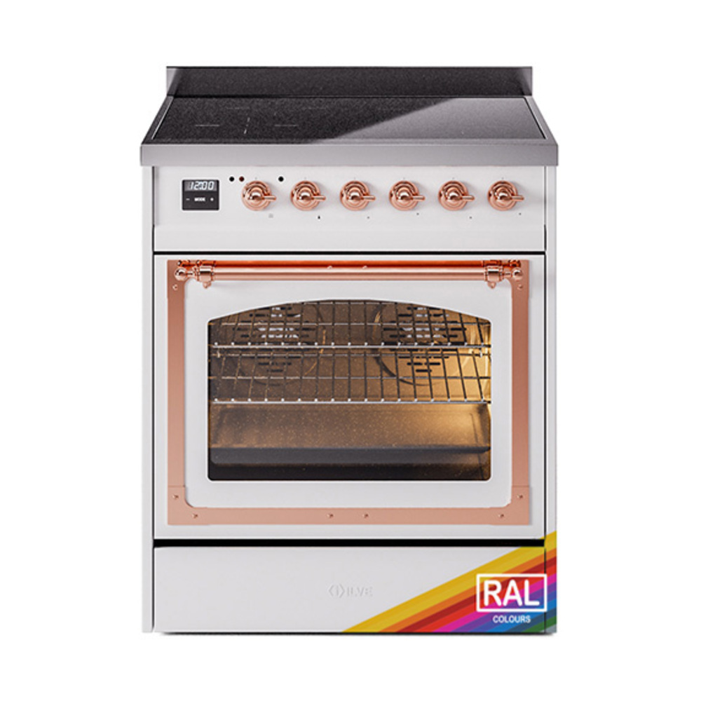 ILVE UNI304NMPRAP Nostalgie II Noblesse 30" Induction Range (Triple Glass Door, RAL, Copper)