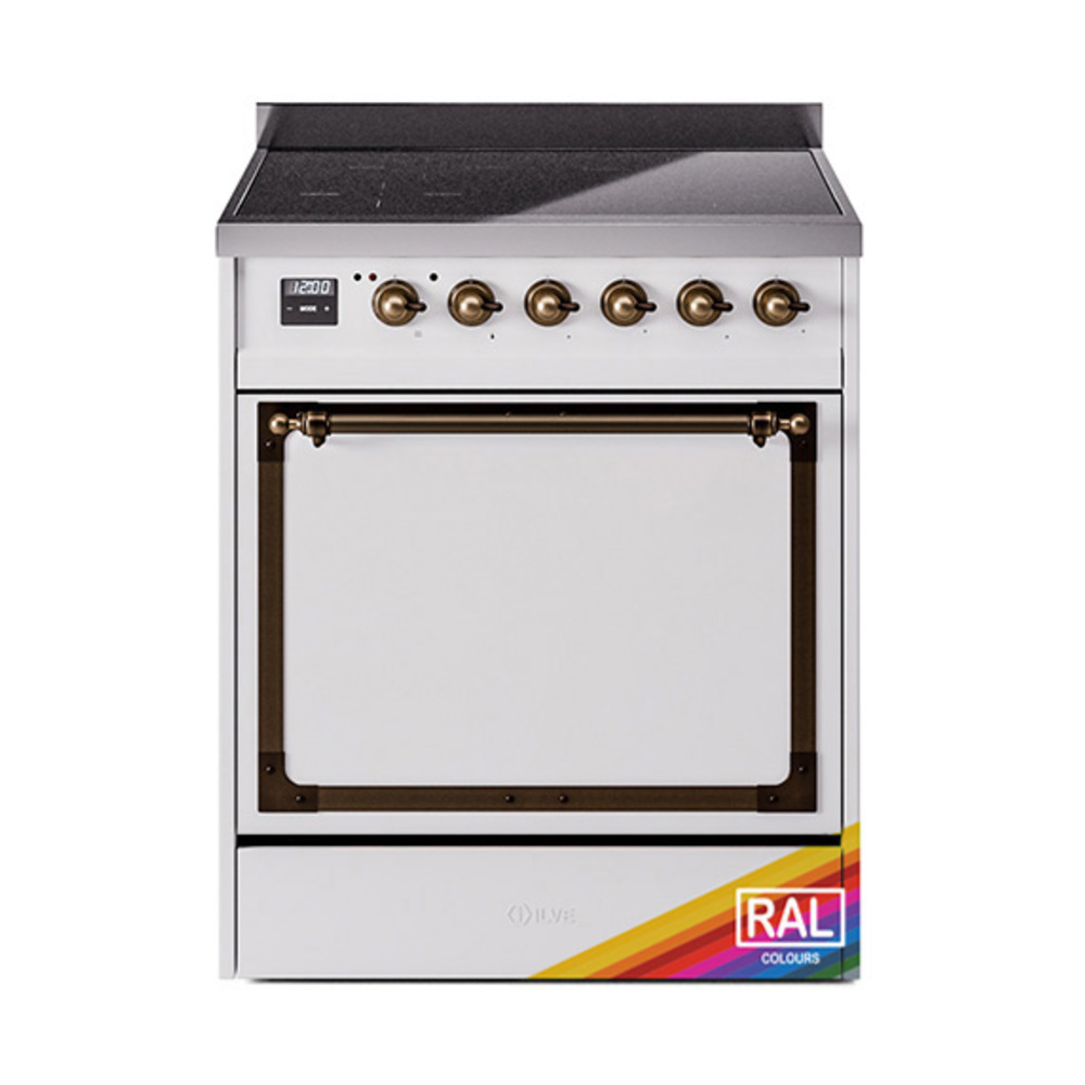 ILVE UNI304QNMPRAB Nostalgie II Noblesse 30" Induction Range (Solid Door, RAL, Burnished)