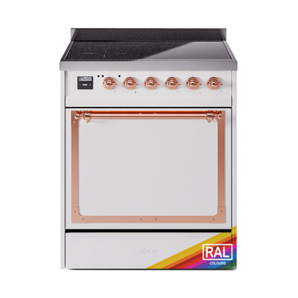 ILVE UNI304QNMPRAP Nostalgie II Noblesse 30" Induction Range (Solid Door, RAL, Copper)