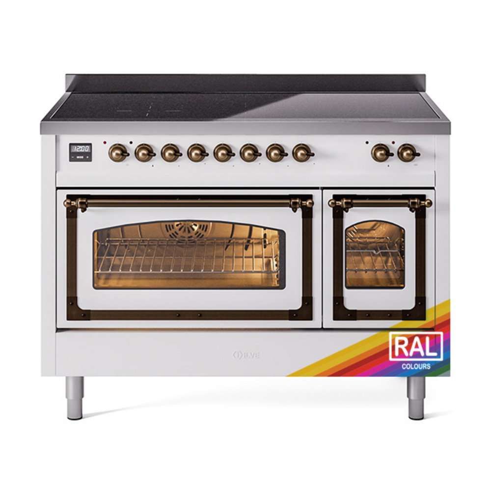 ILVE UNI486NMPRAB Nostalgie II Noblesse 48" Induction Range  (Triple Glass Door, RAL, Burnished)