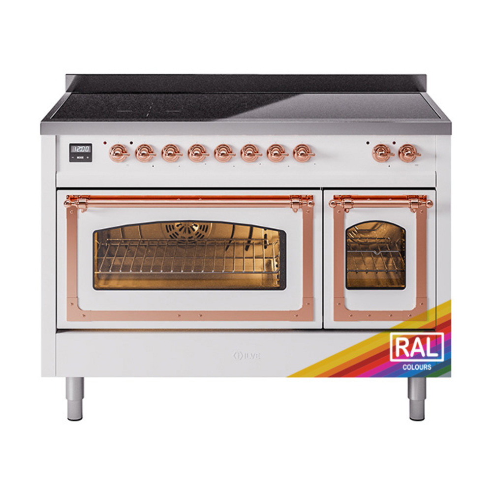 ILVE UNI486NMPRAP Nostalgie II Noblesse 48" Induction Range  (Triple Glass Door, RAL, Copper)