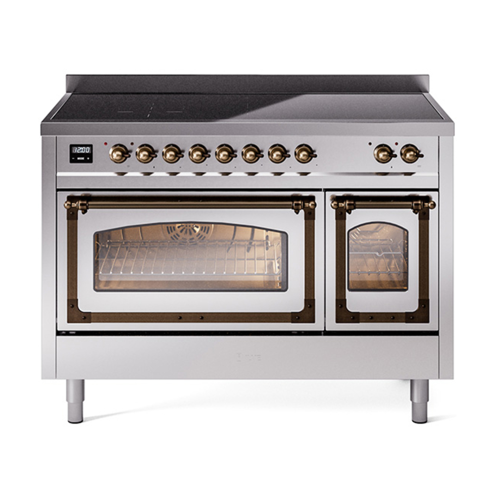 ILVE UNI486NMPSSB Nostalgie II Noblesse 48" Induction Range  (Triple Glass Door, Stainless Steel, Burnished)