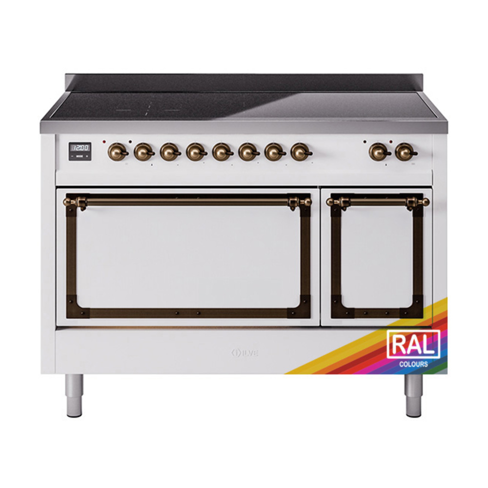 ILVE UNI486QNMPRAB Nostalgie II Noblesse 48" Induction Range  (Solid Door, RAL, Bronze)