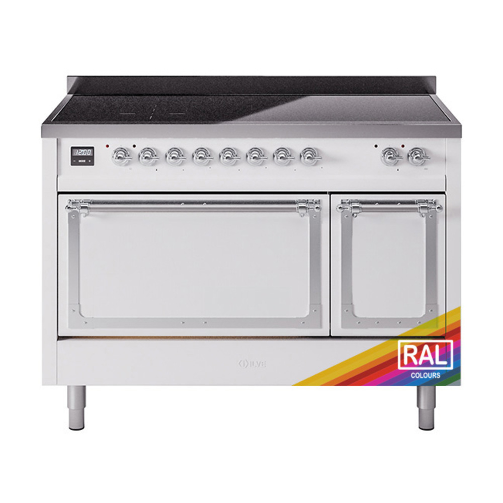 ILVE UNI486QNMPRAC Nostalgie II Noblesse 48" Induction Range  (Solid Door, RAL, Chrome)