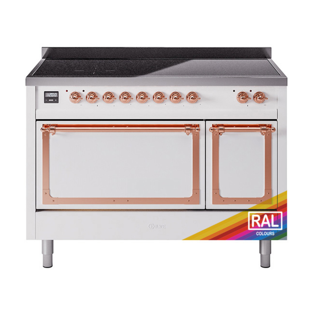 ILVE UNI486QNMPRAP Nostalgie II Noblesse 48" Induction Range  (Solid Door, RAL, Copper)