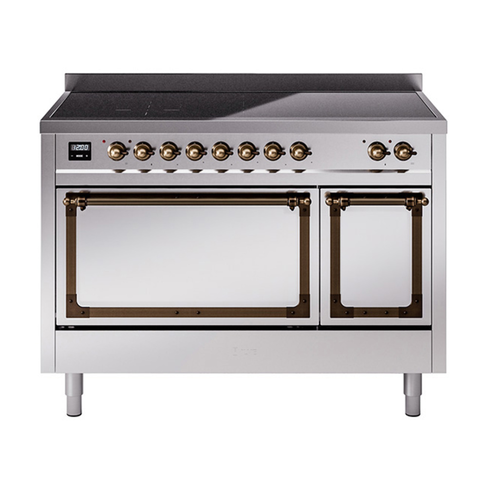 ILVE UNI486QNMPSSB Nostalgie II Noblesse 48" Induction Range  (Solid Door, Stainless Steel, Burnished)