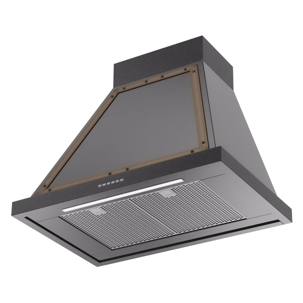 ILVE UANB30BKB Nostalgie Noblesse 30" Range Hood, bottom angled view
