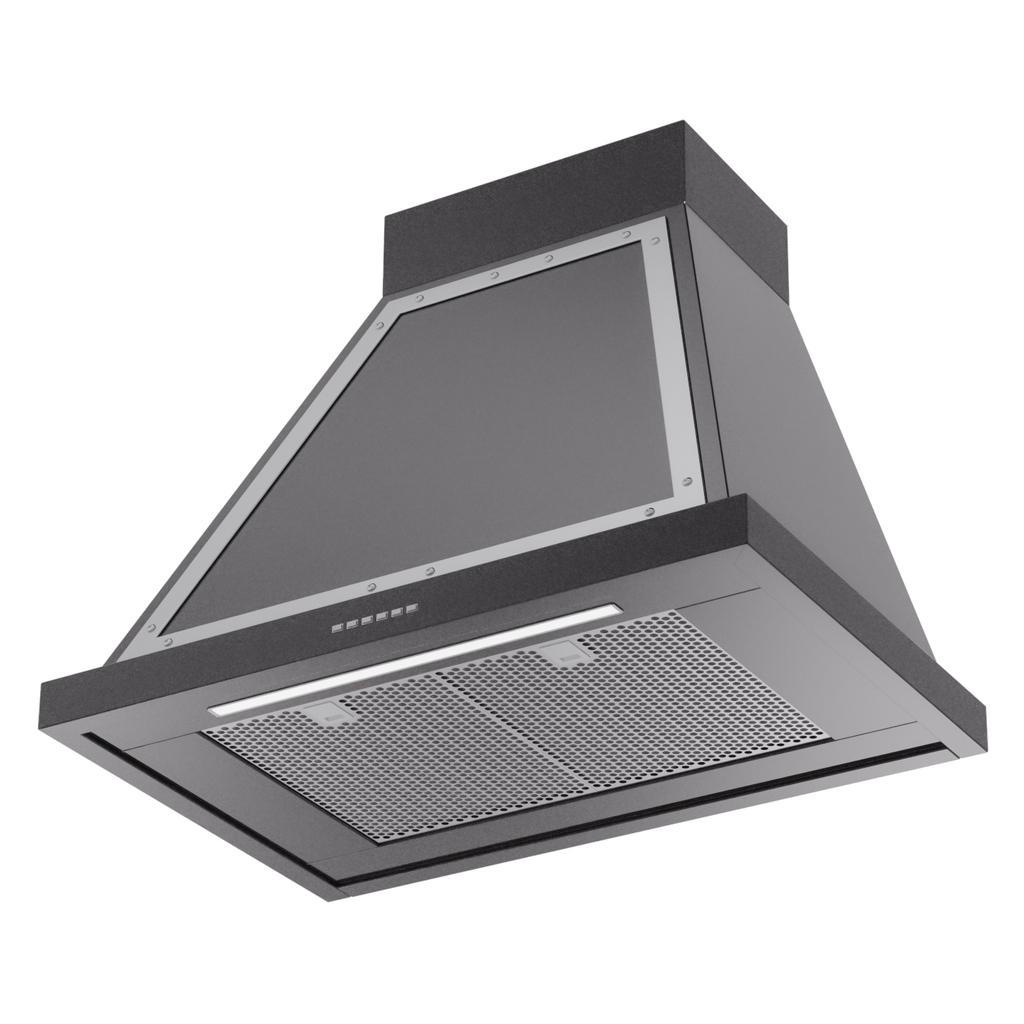 ILVE UANB30BKC Nostalgie Noblesse 30" Range Hood, bottom angled view