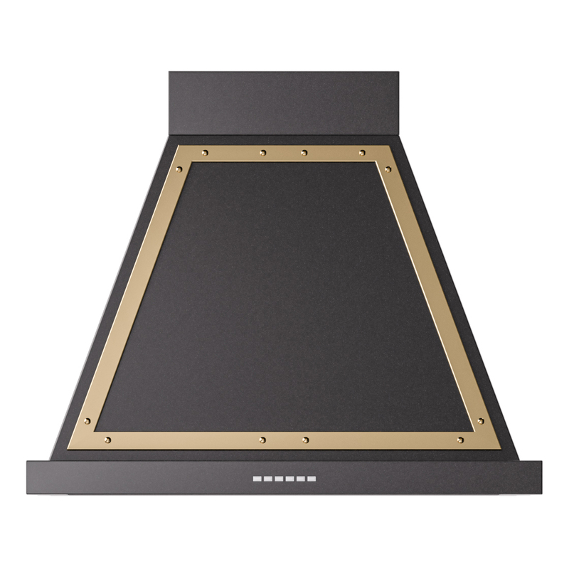 ILVE UANB30BKG Nostalgie Noblesse 30" Range Hood (Glossy Black, Brass)