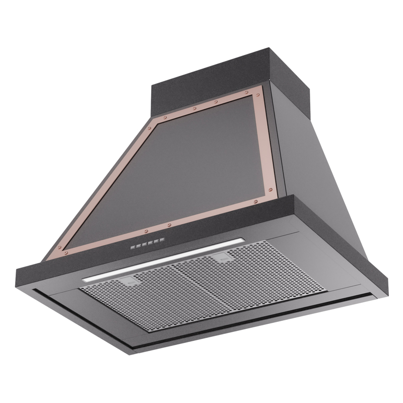 ILVE UANB30BKP Nostalgie Noblesse 30" Range Hood, bottom angled view