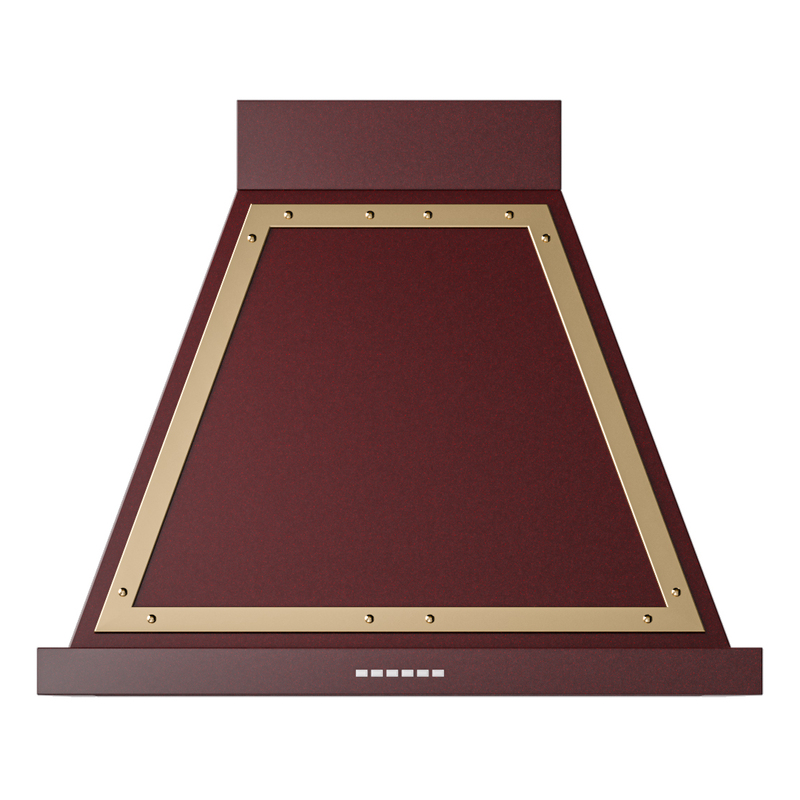 ILVE UANB30BUG Nostalgie Noblesse 30" Range Hood (Burgundy, Brass)