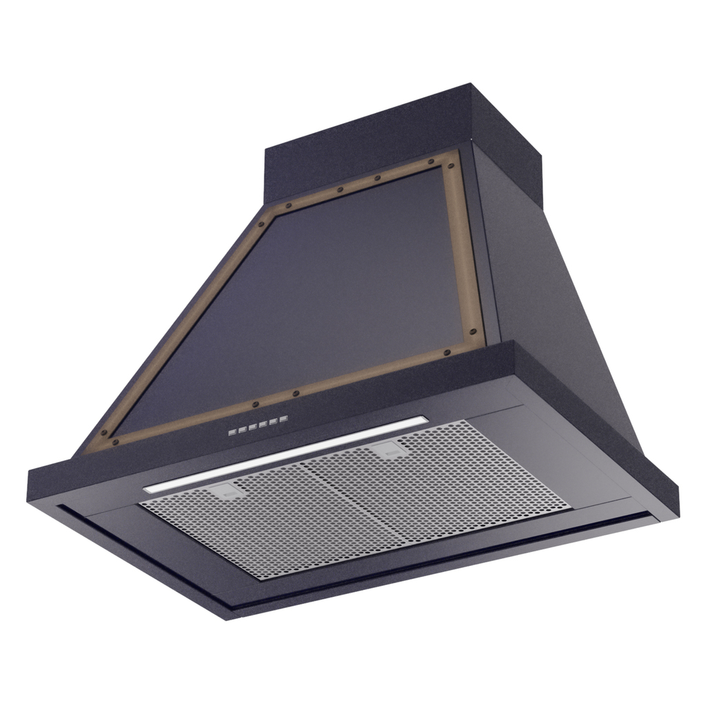 ILVE UANB30MBB Nostalgie Noblesse 30" Range Hood, bottom angled view