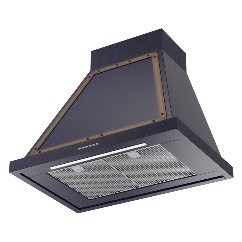 ILVE UANB30MBB Nostalgie Noblesse 30" Range Hood, bottom angled view