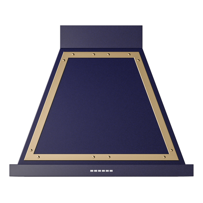 ILVE UANB30MBG Nostalgie Noblesse 30" Range Hood (Midnight Blue, Brass)