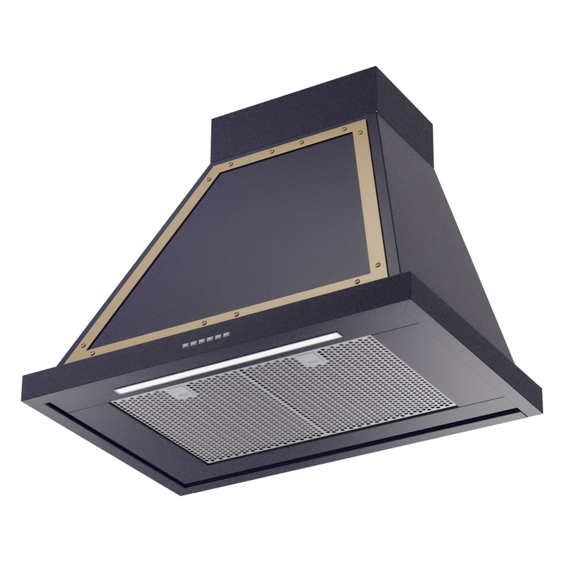 ILVE UANB30MBG Nostalgie Noblesse 30" Range Hood, bottom angled view